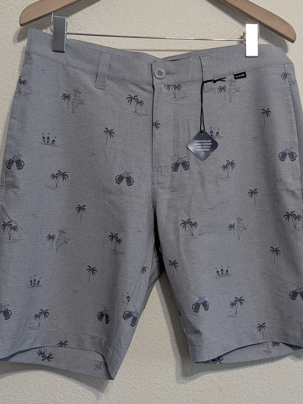 Travis Mathew Shorts Mens 34 Hybrid Straight Shot Gray Heather Sleet Golf  NWT